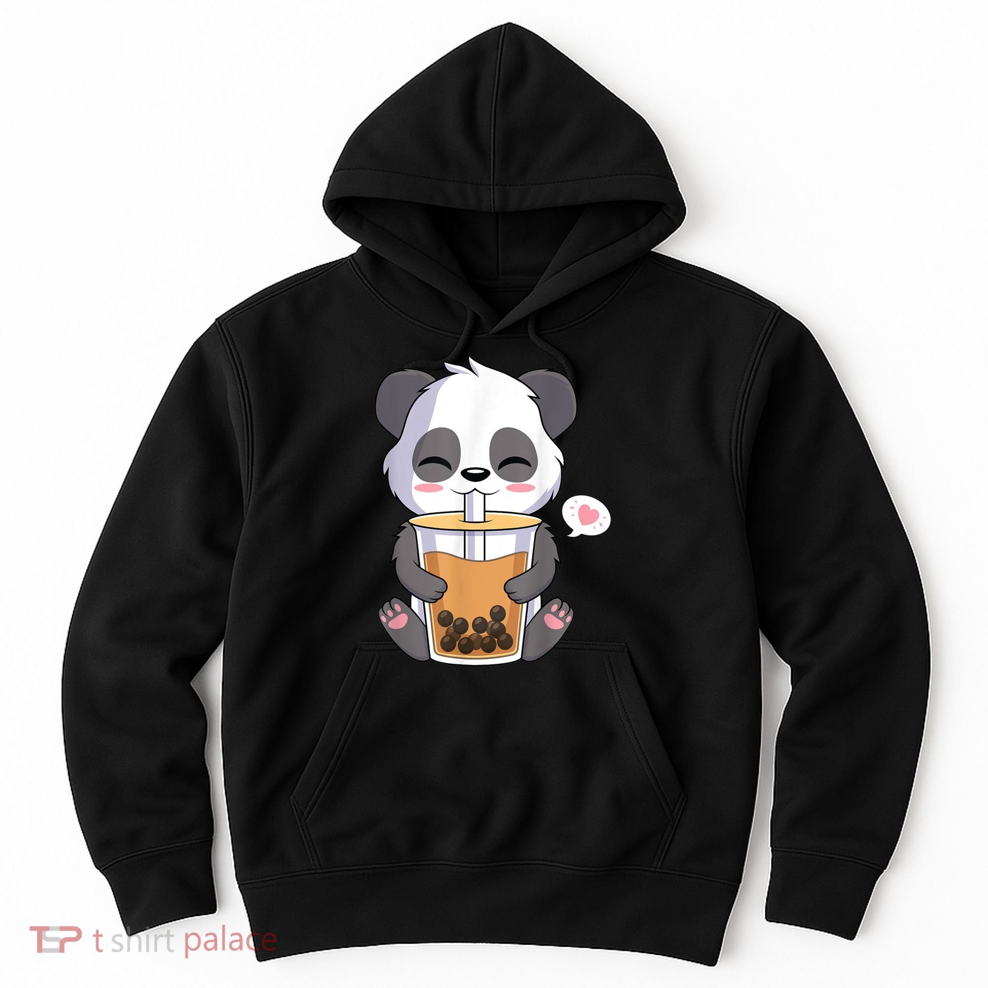 Kawaii Anime Panda Drinking Boba Bubble Tea Hoodie