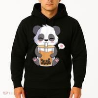 Kawaii Anime Panda Drinking Boba Bubble Tea Hoodie thumb 2