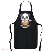 Kawaii Anime Panda Drinking Boba Bubble Tea Apron thumb 0