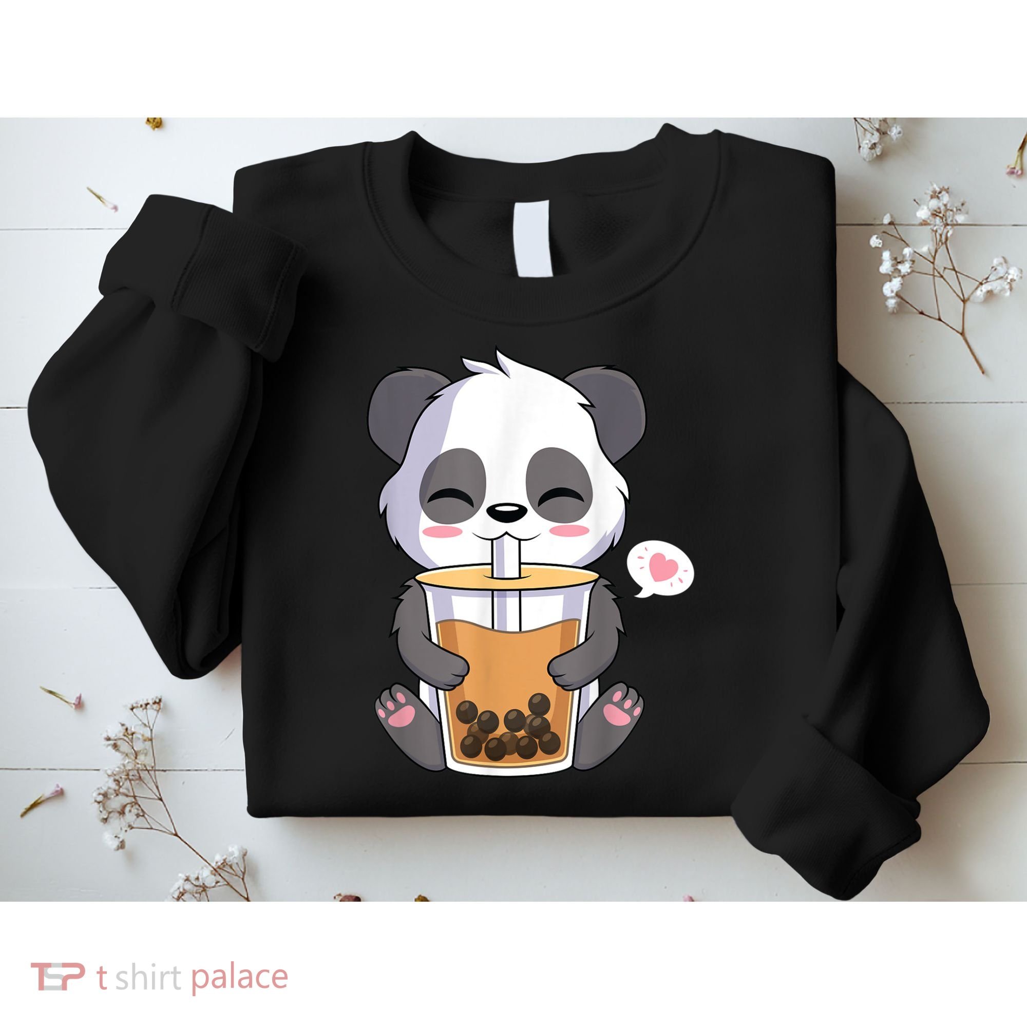Kawaii Anime Panda Drinking Boba Bubble Tea Sweatshirt