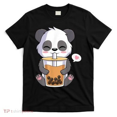 Kawaii Anime Panda Drinking Boba Bubble Tea T-Shirt