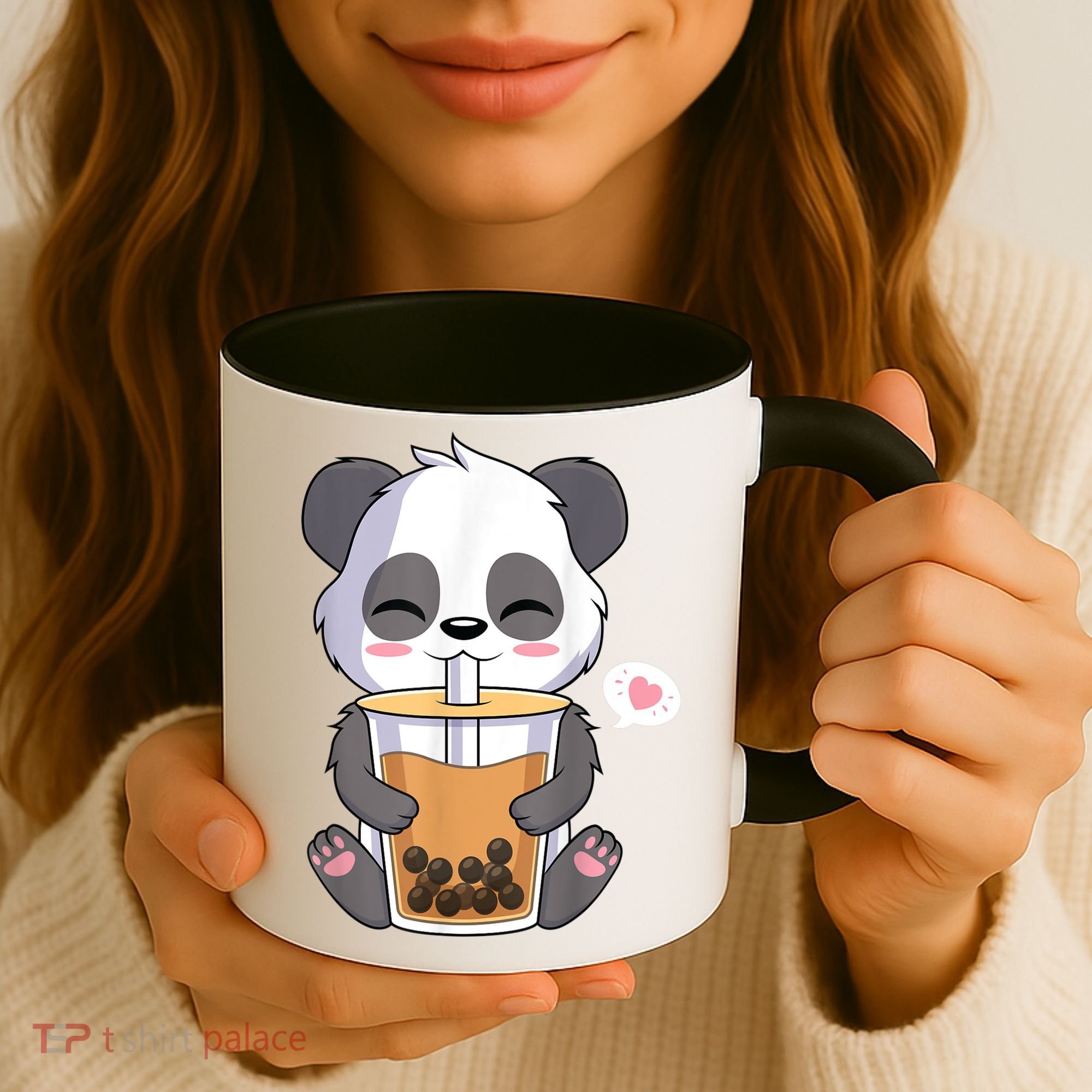 Kawaii Anime Panda Drinking Boba Bubble Tea Coffee Mug