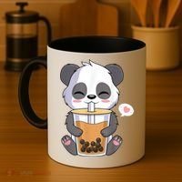 Kawaii Anime Panda Drinking Boba Bubble Tea Coffee Mug thumb 4