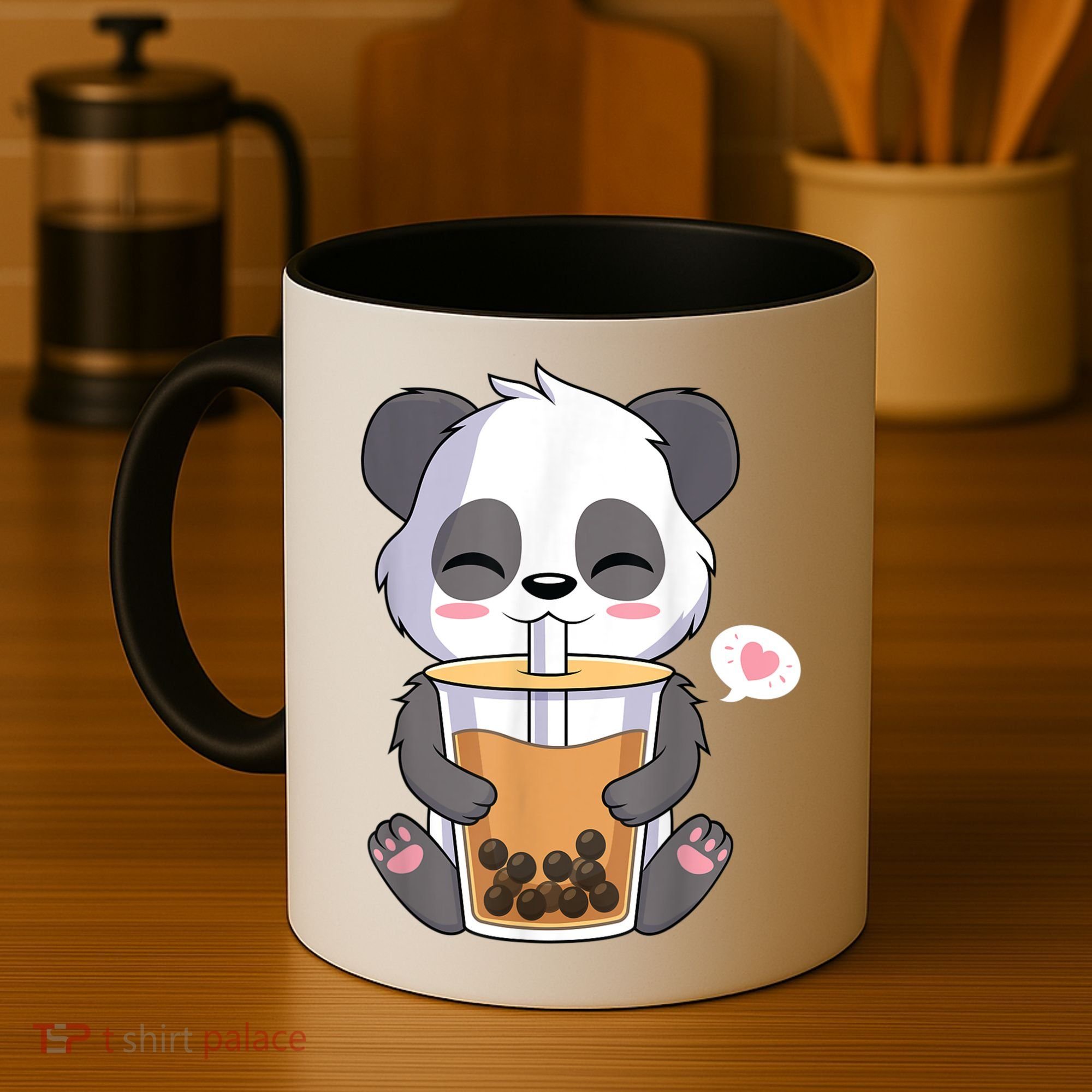 Kawaii Anime Panda Drinking Boba Bubble Tea Coffee Mug