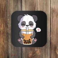 Kawaii Anime Panda Drinking Boba Bubble Tea Coaster thumb 0