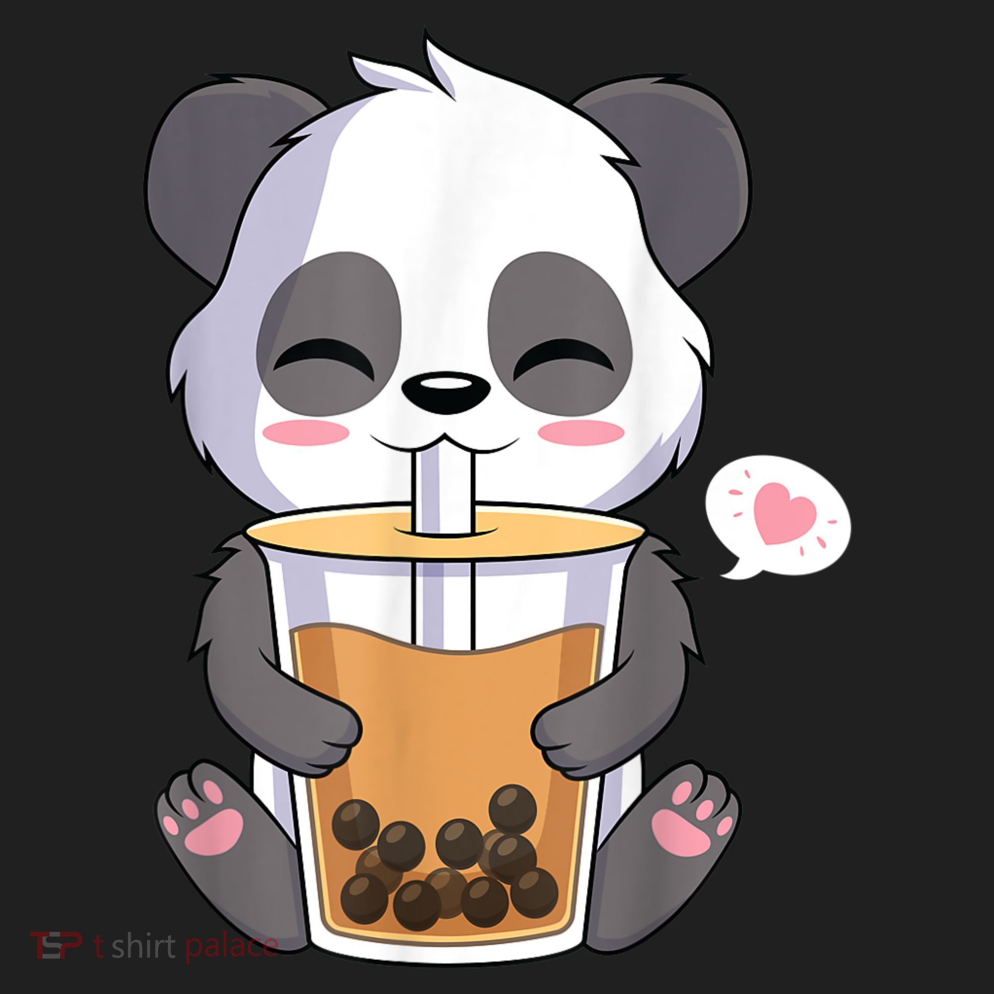 Kawaii Anime Panda Drinking Boba Bubble Tea Tumbler