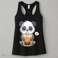 Kawaii Anime Panda Drinking Boba Bubble Tea Women's Tank Top thumb 3