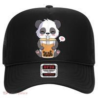 Kawaii Anime Panda Drinking Boba Bubble Tea Hat thumb 0