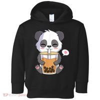 Kawaii Anime Panda Drinking Boba Bubble Tea Toddler Hoodie thumb 0