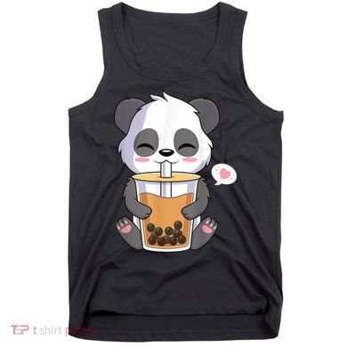 Kawaii Anime Panda Drinking Boba Bubble Tea Tank Top