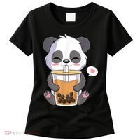Kawaii Anime Panda Drinking Boba Bubble Tea Women's T-Shirt thumb 0