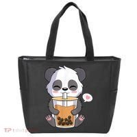 Kawaii Anime Panda Drinking Boba Bubble Tea Tote Bag thumb 0