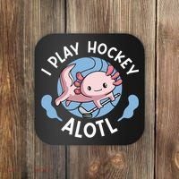 Kawaii Axolotl Pun Funny I Play Hockey Alotl Coaster thumb 0