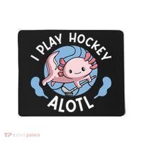 Kawaii Axolotl Pun Funny I Play Hockey Alotl Mousepad thumb 0
