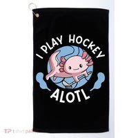 Kawaii Axolotl Pun Funny I Play Hockey Alotl Golf Towel thumb 0