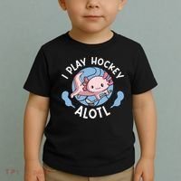 Kawaii Axolotl Pun Funny I Play Hockey Alotl Toddler T-Shirt thumb 2
