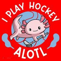 Kawaii Axolotl Pun Funny I Play Hockey Alotl Santa Hat thumb 1
