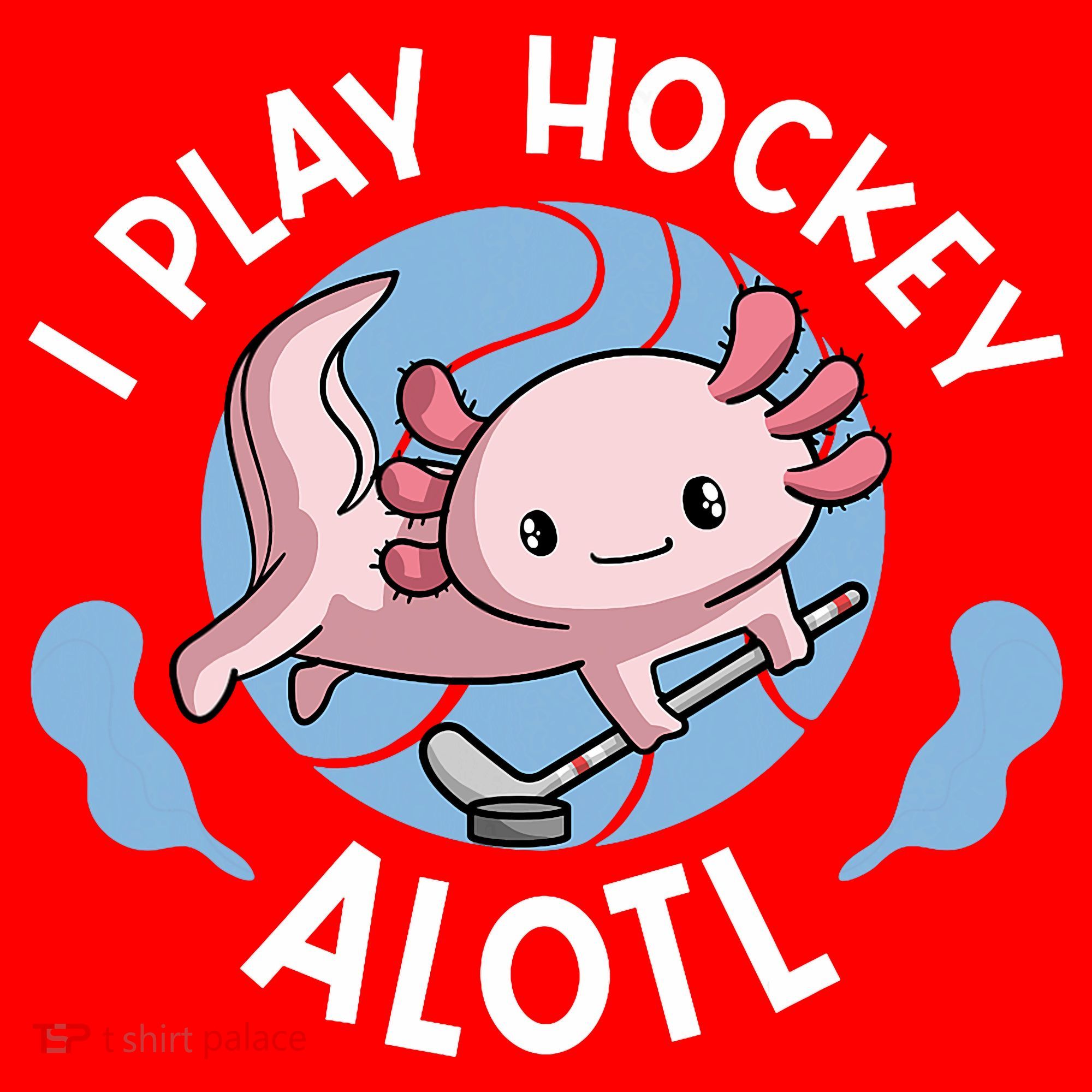 Kawaii Axolotl Pun Funny I Play Hockey Alotl Santa Hat