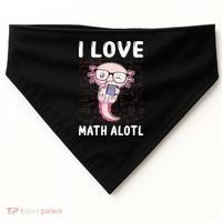 Kawaii Axolotl Pun Funny I Love Math Alotl Mathematics USA-Made Doggie Bandana thumb 0