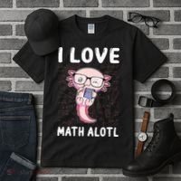 Kawaii Axolotl Pun Funny I Love Math Alotl Mathematics Tall T-Shirt thumb 3