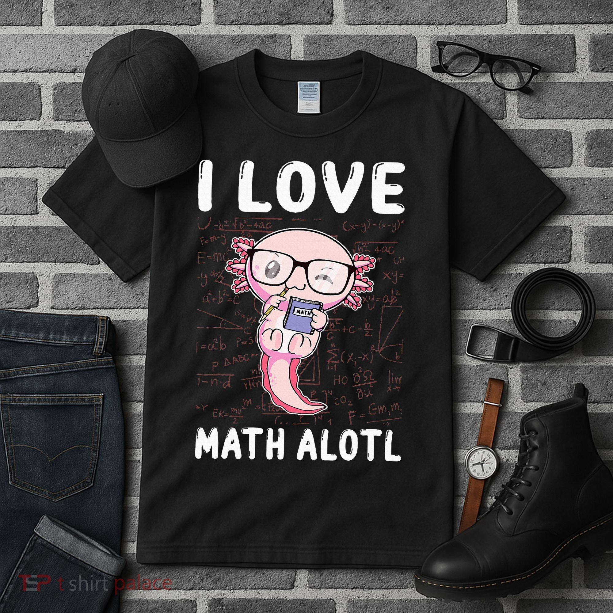 Kawaii Axolotl Pun Funny I Love Math Alotl Mathematics Tall T-Shirt