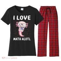 Kawaii Axolotl Pun Funny I Love Math Alotl Mathematics Women's Flannel Pajama Set thumb 0