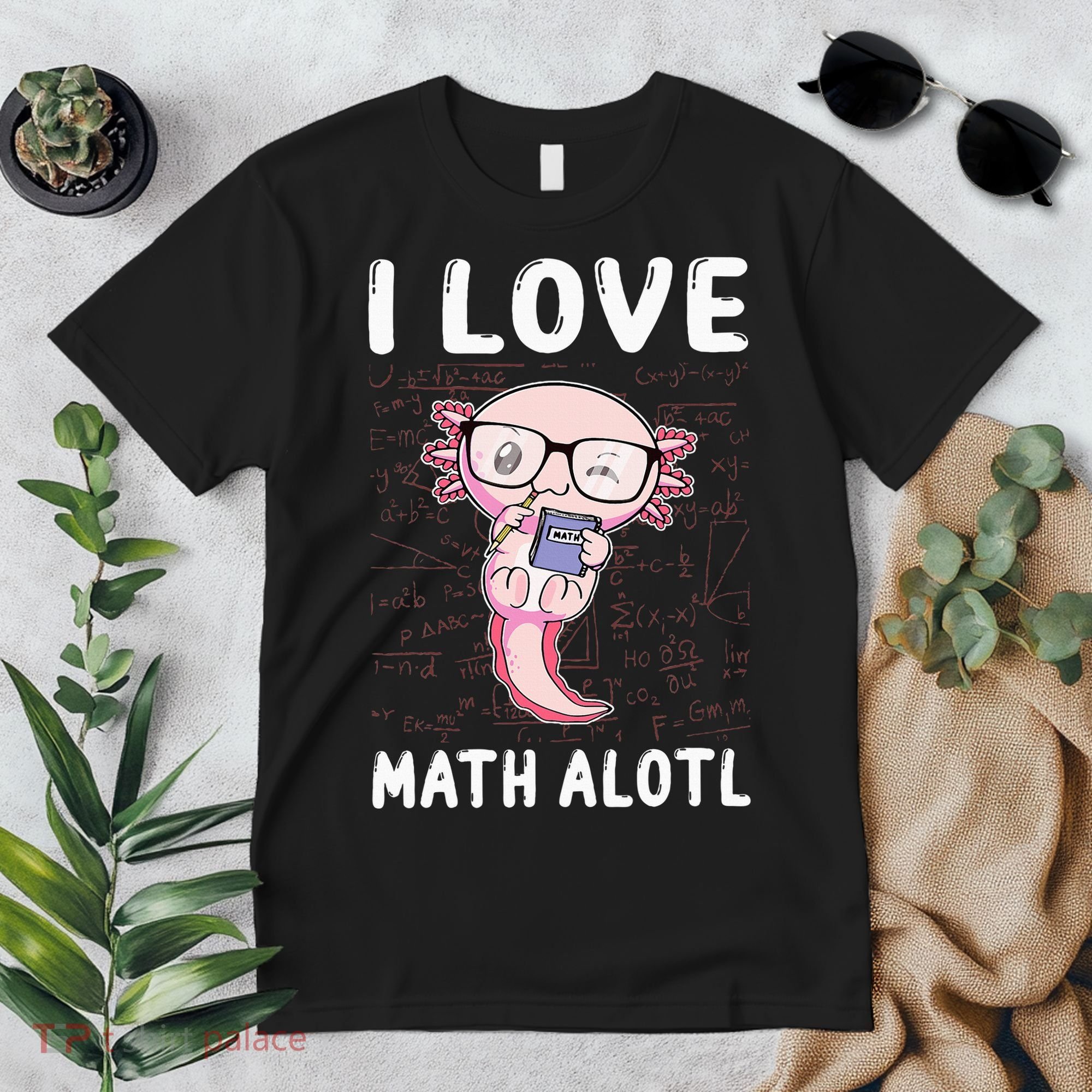 Kawaii Axolotl Pun Funny I Love Math Alotl Mathematics Premium T-Shirt