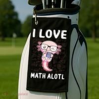 Kawaii Axolotl Pun Funny I Love Math Alotl Mathematics Golf Towel thumb 2