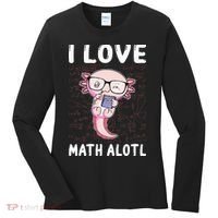 Kawaii Axolotl Pun Funny I Love Math Alotl Mathematics Women's Long Sleeve Shirt thumb 0