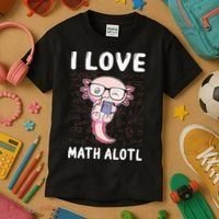 Kawaii Axolotl Pun Funny I Love Math Alotl Mathematics Kids T-Shirt thumb 3