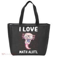 Kawaii Axolotl Pun Funny I Love Math Alotl Mathematics Tote Bag thumb 0