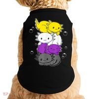 Kawaii Axolotl Pile Nonbinary Flag LGBTQ Doggie Tank thumb 0