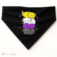 Kawaii Axolotl Pile Nonbinary Flag LGBTQ USA-Made Doggie Bandana thumb 0