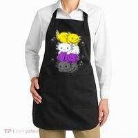 Kawaii Axolotl Pile Nonbinary Flag LGBTQ Apron thumb 2