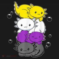 Kawaii Axolotl Pile Nonbinary Flag LGBTQ Polo thumb 3