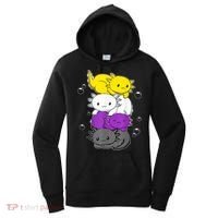 Kawaii Axolotl Pile Nonbinary Flag LGBTQ Women's Hoodie thumb 0