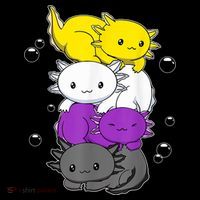Kawaii Axolotl Pile Nonbinary Flag LGBTQ Women's Hoodie thumb 2
