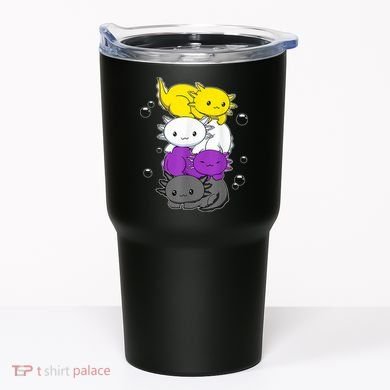 Kawaii Axolotl Pile Nonbinary Flag LGBTQ Tumbler