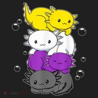 Kawaii Axolotl Pile Nonbinary Flag LGBTQ Hat thumb 2