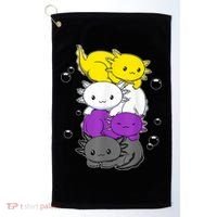 Kawaii Axolotl Pile Nonbinary Flag LGBTQ Golf Towel thumb 0