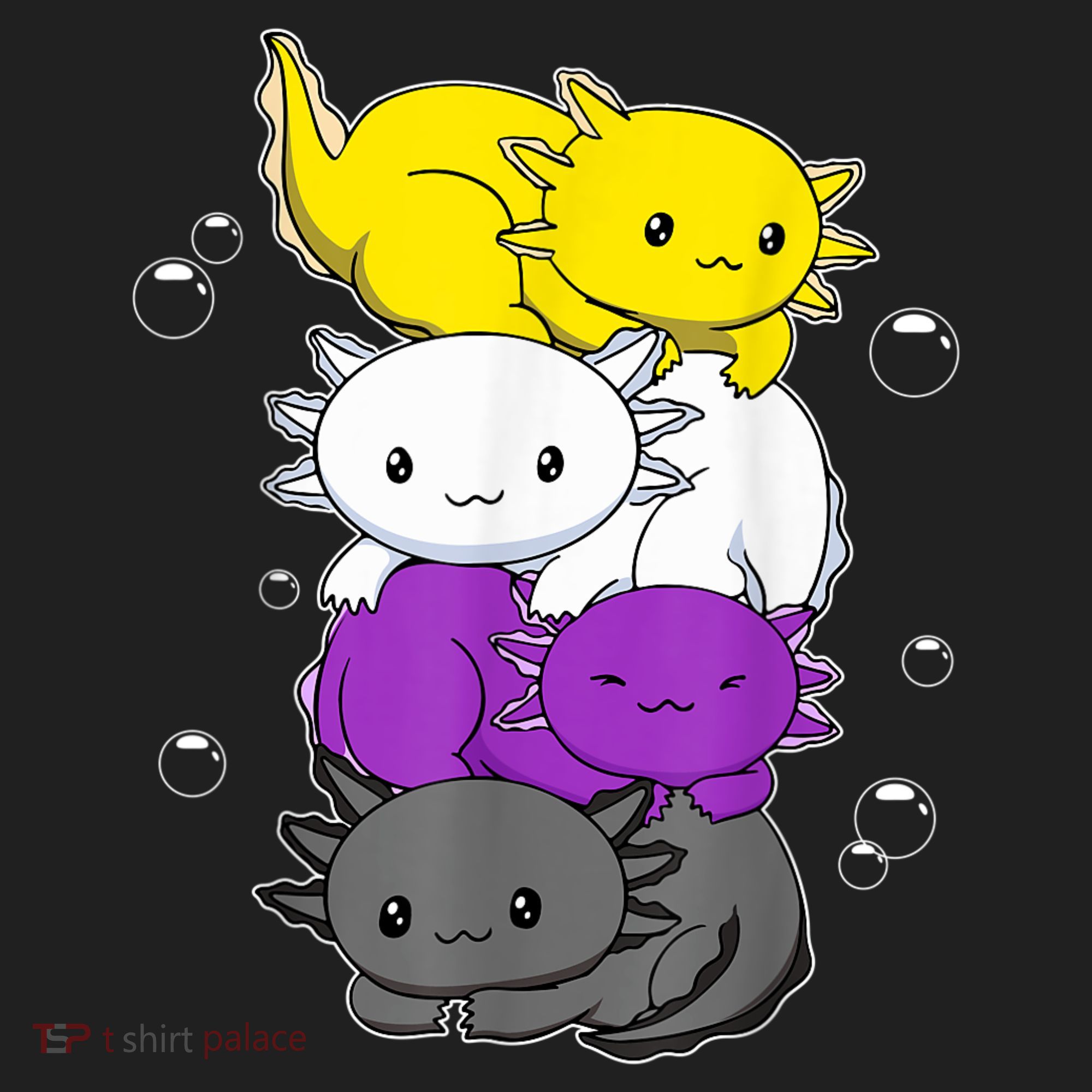 Kawaii Axolotl Pile Nonbinary Flag LGBTQ Golf Towel