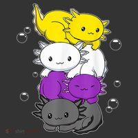 Kawaii Axolotl Pile Nonbinary Flag LGBTQ Ornament thumb 1