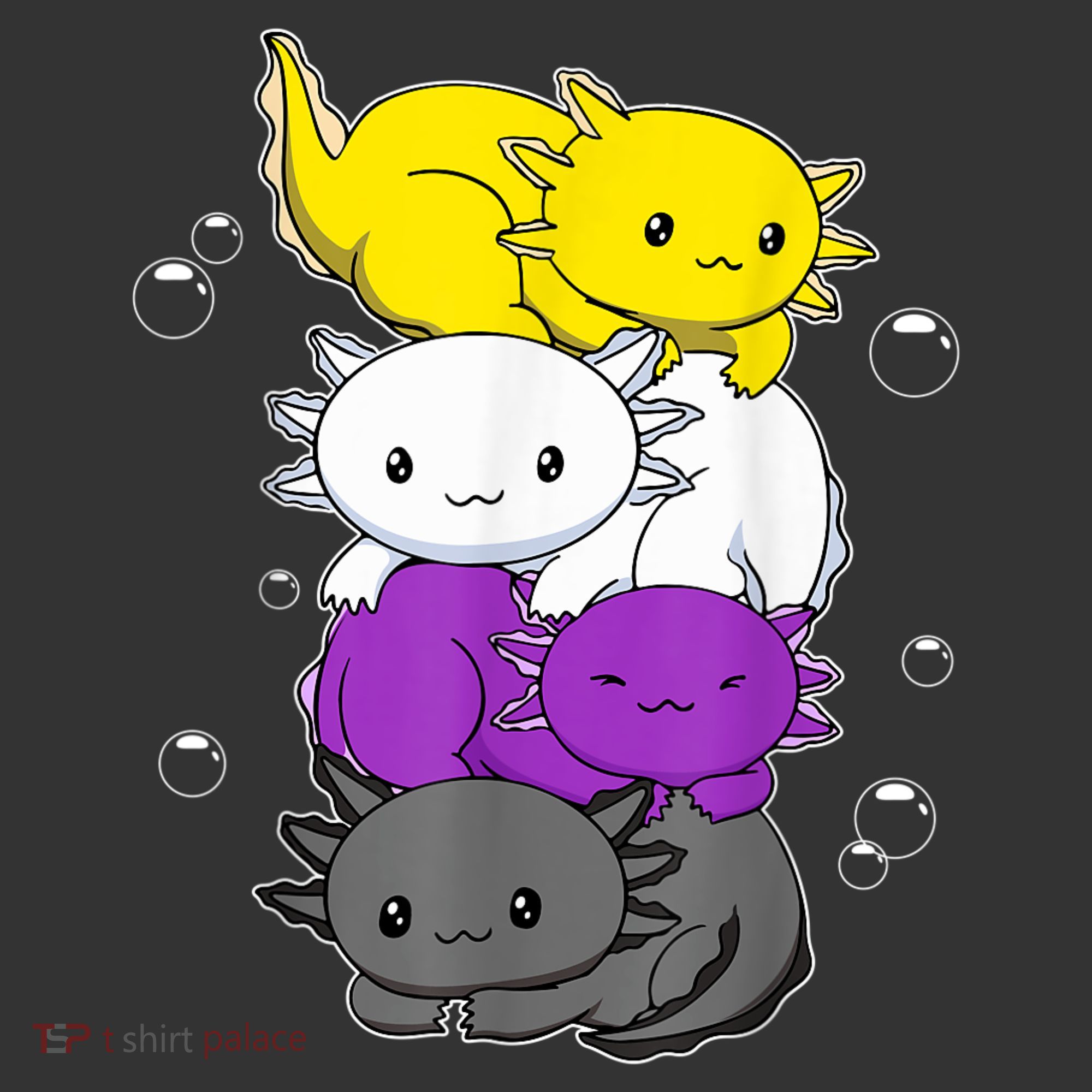 Kawaii Axolotl Pile Nonbinary Flag LGBTQ Ornament