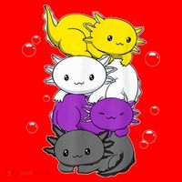 Kawaii Axolotl Pile Nonbinary Flag LGBTQ Santa Hat thumb 1