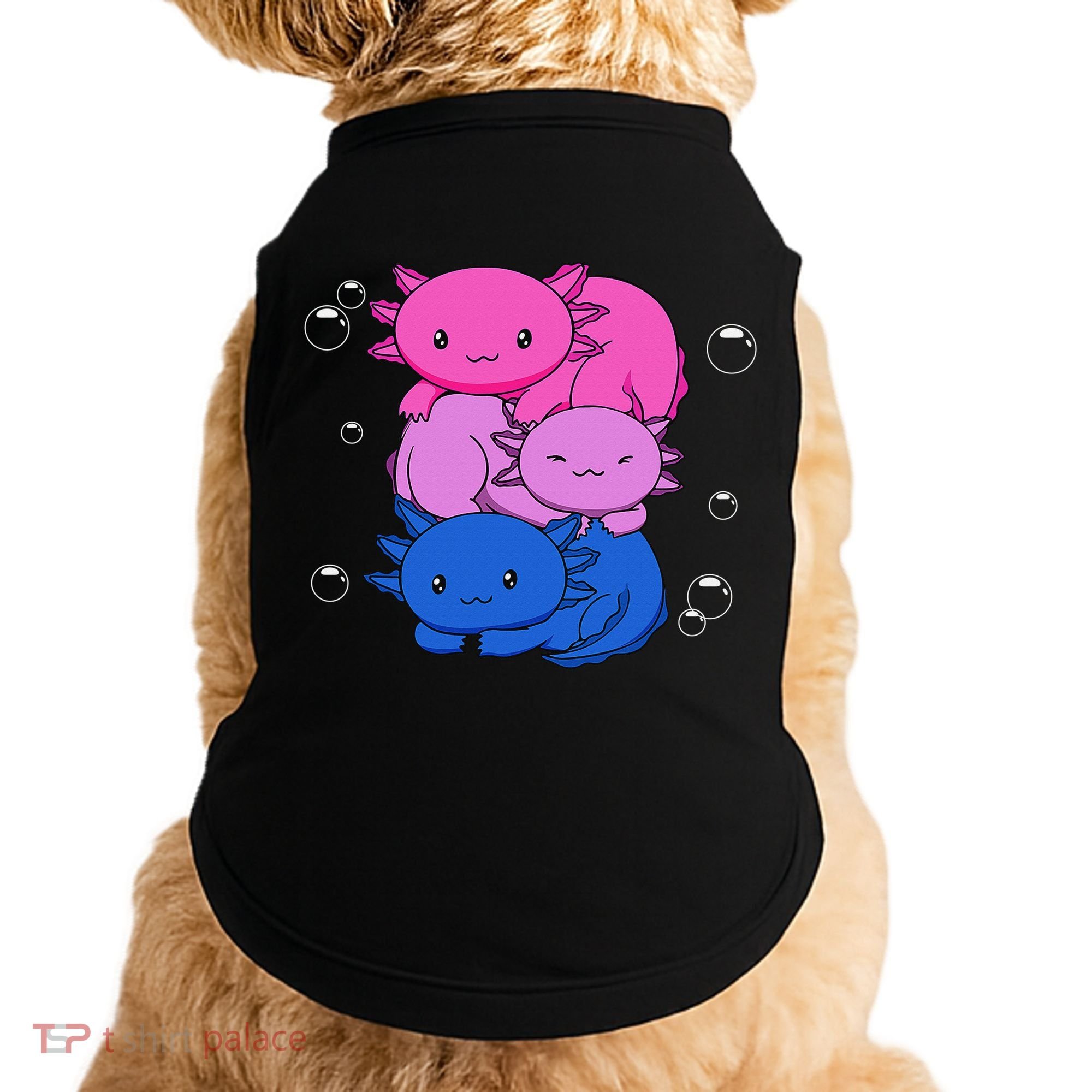 Kawaii Axolotl Pile Bisexual Pride Flag Bi LGBTQ  Doggie Tank
