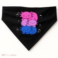 Kawaii Axolotl Pile Bisexual Pride Flag Bi LGBTQ  USA-Made Doggie Bandana thumb 0