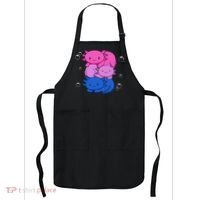 Kawaii Axolotl Pile Bisexual Pride Flag Bi LGBTQ  Apron thumb 0