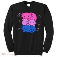 Kawaii Axolotl Pile Bisexual Pride Flag Bi LGBTQ  Sweatshirt thumb 0
