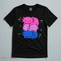 Kawaii Axolotl Pile Bisexual Pride Flag Bi LGBTQ  T-Shirt thumb 5