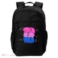 Kawaii Axolotl Pile Bisexual Pride Flag Bi LGBTQ  Backpack thumb 0